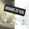 thumbnail image 4 of Uxcell 1 paquete de letreros de jardín Cuidado con el perro 3x9 pulgadas letreros de perro duraderos señalización de seguridad para perros letras blancas sobre fondo negro, 4 of 7