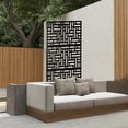 thumbnail image 3 of TOOL1SHOoo 74.4" x 35.4" Black Steel Outdoor Panel Privacy Screen, 3 of 6