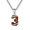 Number 3, variant on Men's Stainless Steel Athletes Number 00-99 Necklaces Sport Pendant Chain Football Team Inspiration Jewelry Number 78