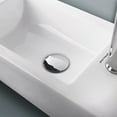 thumbnail image 2 of Wonline Bathroom Wall Mount Rectangle Corner Single Sink White Porcelain Ceramic Vessel Sink & Chrome Faucet Combo without P-Trap, 2 of 9
