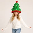 thumbnail image 4 of ZLKMQM Novelty 3D Christmas Tree Hat,Cotton Festive Tree Party Hat with Star Topper & Colorful Pom-Poms, One Size Holiday Photo Prop for Adults, 4 of 7
