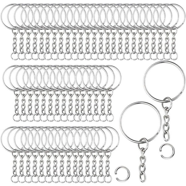 Kit de 150 anillos para llavero de acero inoxidable con agujas de ojo de tornillo para manualidades de bricolaje