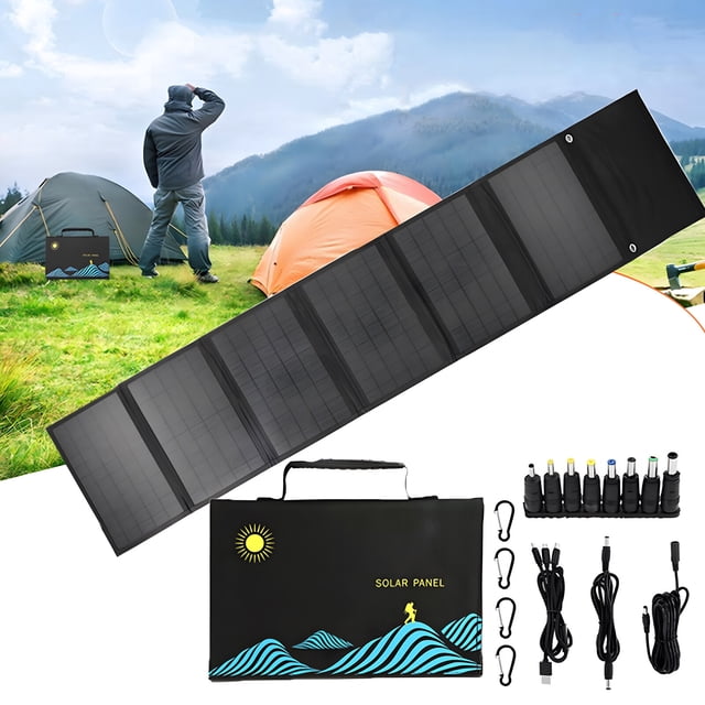 Mistaha 60W Solar Panel Foldable Bag Usb + Dc Output Solar Charger Portable Foldable Solar