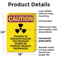 thumbnail image 2 of (2 Pack) Possible RF Radiation With Symbol OSHA Caution Radiation Sign 18 Inch X 24 Inch Plastic Sign, Weather Resistant, UV Protected for Workplace, Business, and Construction Site,, 2 of 8