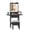 Black, variant on Foldable Drop Leaf Makeup Vanity Desk with 3 Color LED Mirror & Charging Hub, Vanity Desk Set with Storage & Cushioned Stool for Bedrooms Apartments, White