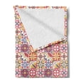 thumbnail image 2 of Moroccan Soft Flannel Fleece Blanket, Italian Culture Inspired Floral Elements Western Civilization Ornamental Pattern, Cozy Plush for Indoor and Outdoor Use, 70" x 90", Multicolor, by Ambesonne, 2 of 5