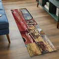 thumbnail image 4 of Farm Sheep Animal Washable Runner Rugs 2'x6', Vintage Red Truck Daisy Brown Tree House Low Pile Throw Entryway Rug Non-Slip Sturdy Edge Binding Carpet for Indoor Bedside Entrance Bedside, 4 of 9