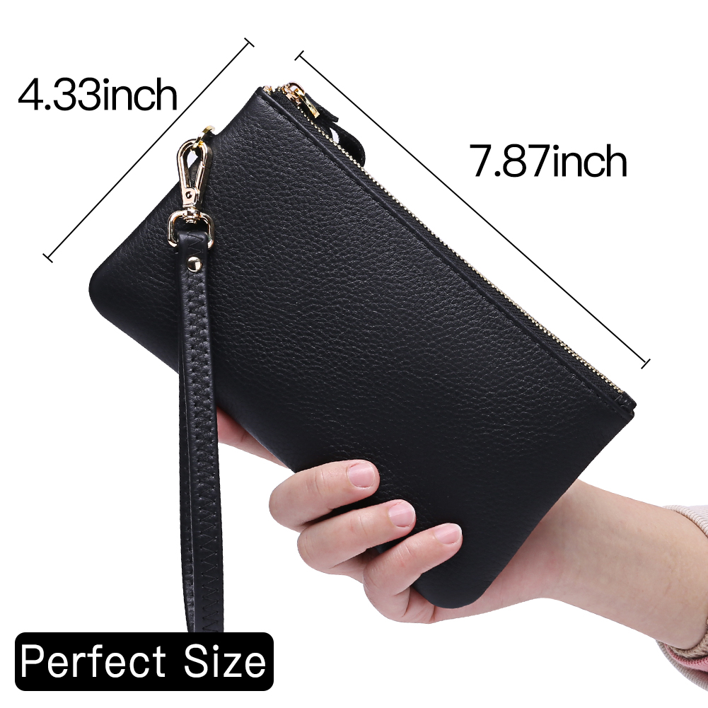 Kalunma Women's Leather Wristlet Wallet with RFID Blocking photo 3