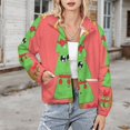thumbnail image 3 of Jackets for Women Winter Coat Jackets Flannel Stand Collar Jacket(Cute Christmas Tree Cartoon,Size:S-4XL), 3 of 7