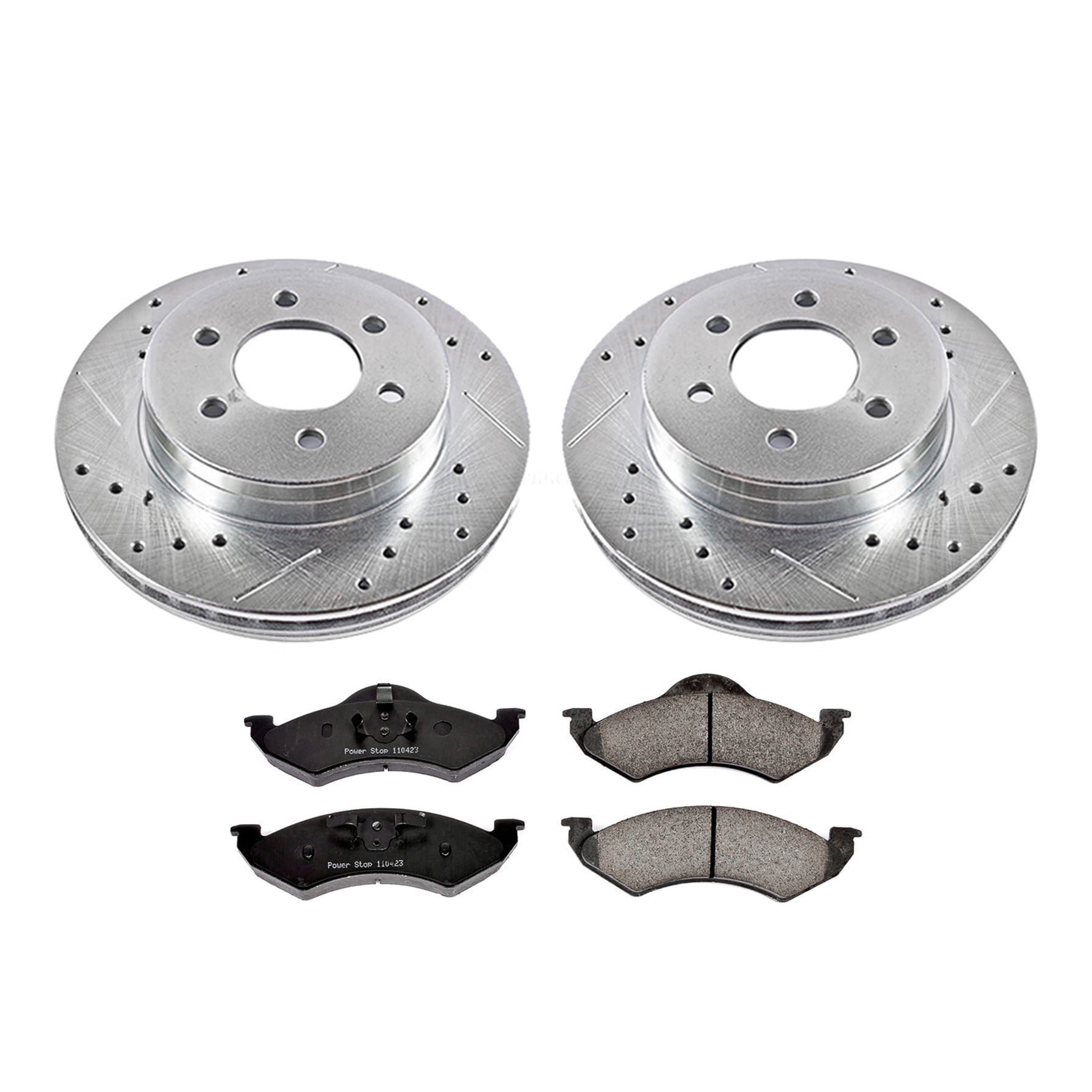 PowerStop Front Z23 Evolution Sport Carbon-Fiber Ceramic Brake Pad and Drilled & Slotted Rotor Kit Fits: DODGE Select Models K2139
