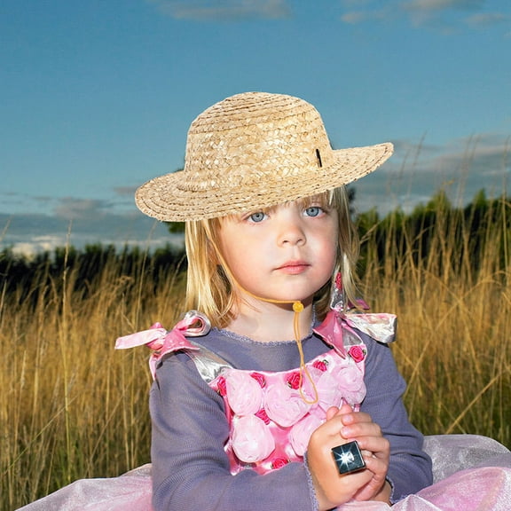 Raindrops Kids For Beach Sun Protection Hat For Girls And Boys Toddler Farmer Costume Wide Brim Summer Outdoor Woven Hat