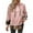 Pink, variant on Women's Patchwork Plaid Hoodie with Drawstring Hood, Casual Long Sleeve Pullover with Side Slits, Comfortable Loose Fit Fall Sweatshirt for Streetwear, Daily Wear and Seasonal Outfits Beige L