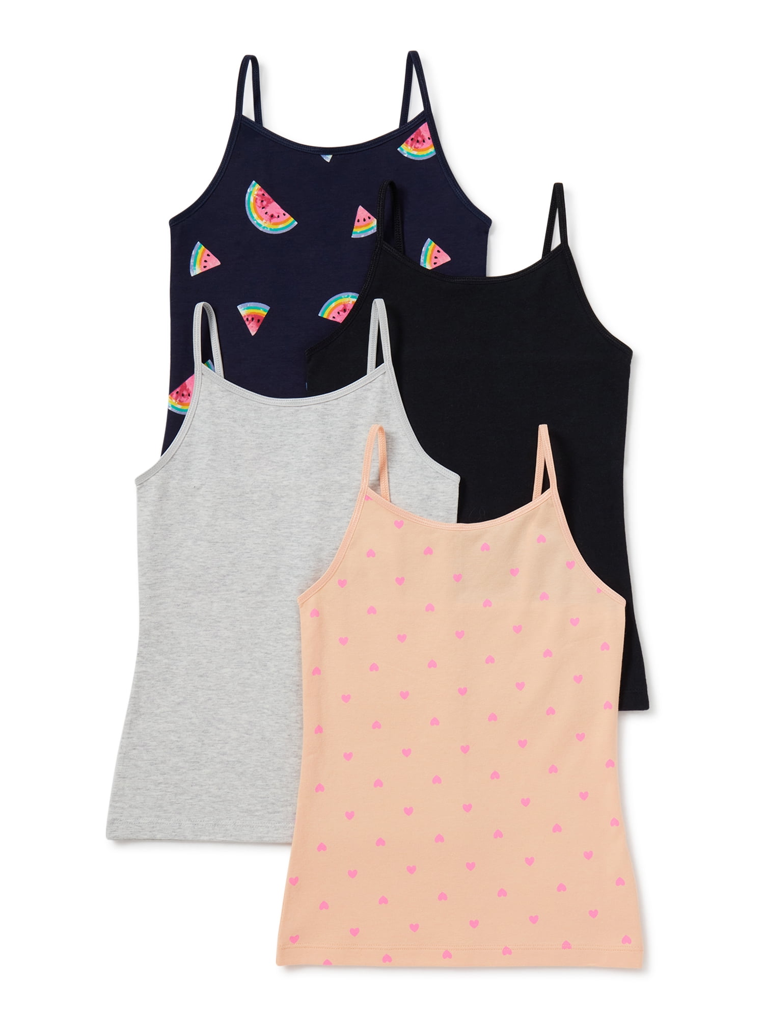 Girls Print & Solid Cami Tank Tops, 4Pack, Sizes 416