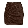thumbnail image 5 of CONZONE Carnival Womens Sequins Skirt Glitter Sparkly High Waist Bodycon Mini Skirts for Funny Festival Stage Performance, 5 of 5