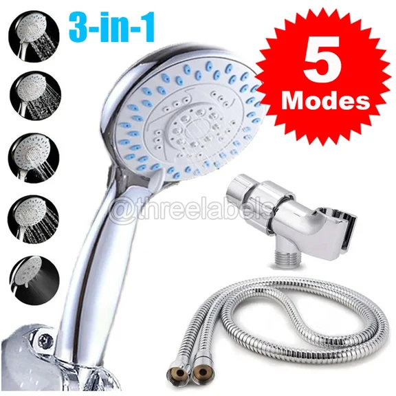Shower Head High Pressure 5 Settings Spray Handheld Shower Heads With Hose Usa
