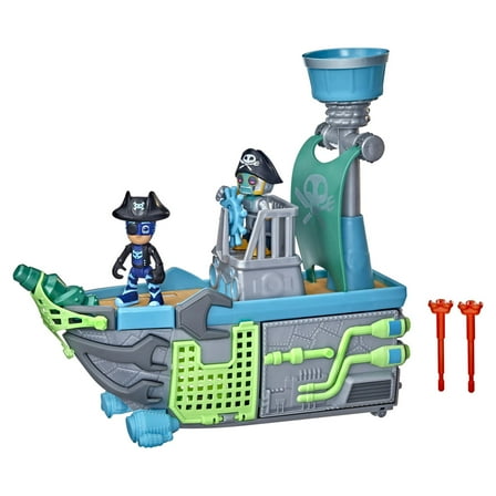 PJ Masks Sky Pirate Battleship Preschool Toy, Vehicle Playset with 2 Action Figures