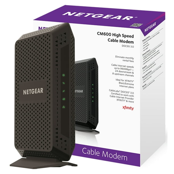 Netgear 24x8 Cable Modem Docsis 3 0 Certified For Xfinity By Comcast Spectrum Cox More Cm600 100nas Walmart Com Walmart Com