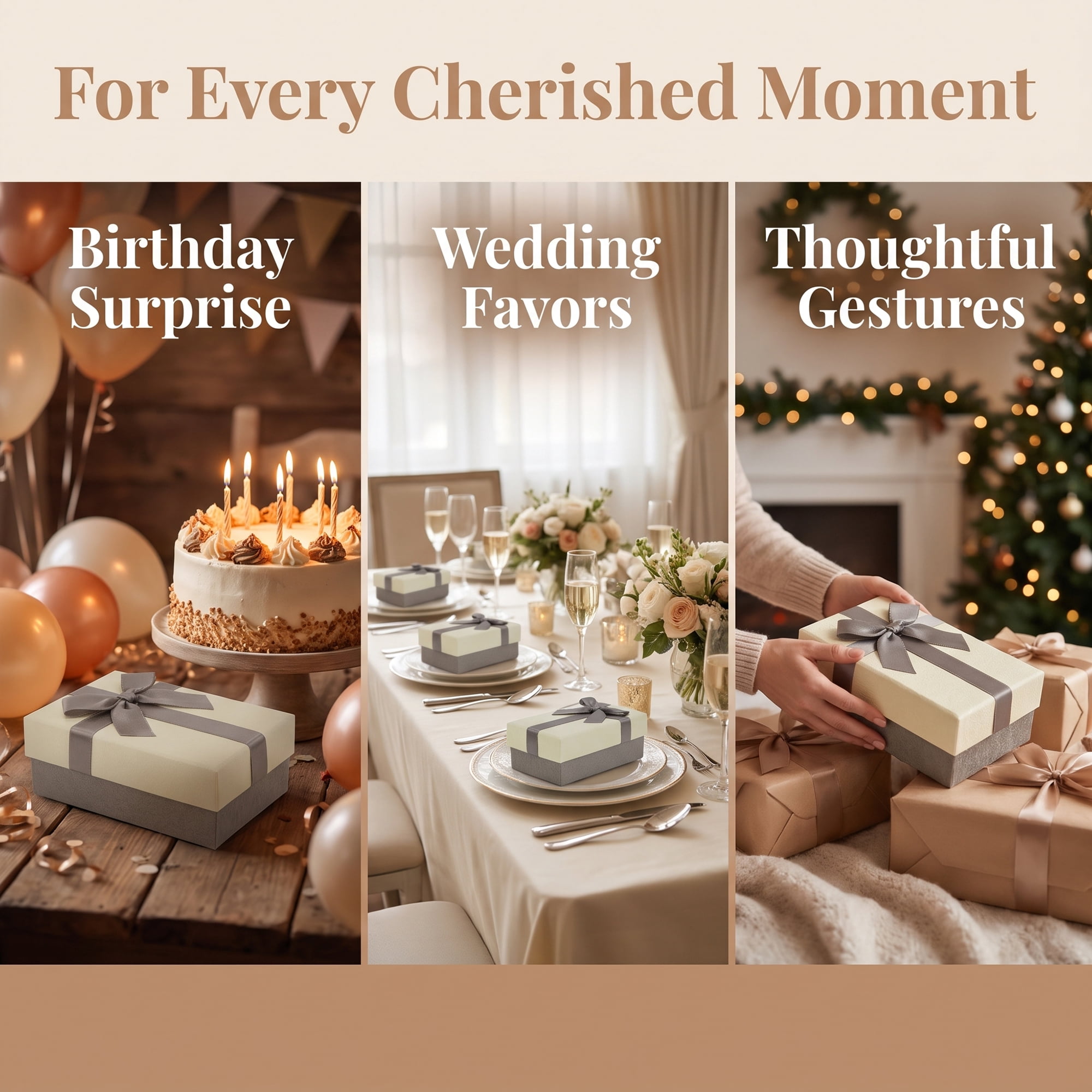 Unique Bargains 6Pcs Elegant Rigid Present Boxes for Gift Packaging Gray 5.5"x3.1"x2"
