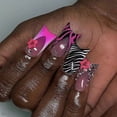 thumbnail image 2 of Cross-border hot sale classic duck mouth fashion zebra pattern flash wearing armor removable fake nail finished product wholesale, 2 of 7