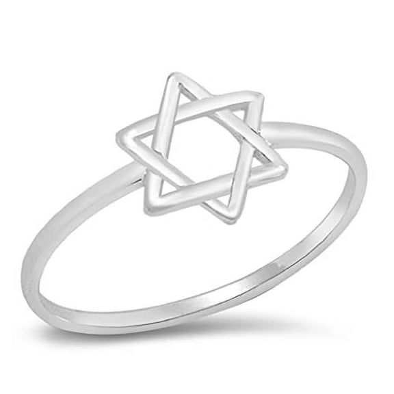 Body Accentz Sterling Silver Ring - Star of David Band (11)