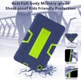 thumbnail image 6 of FIEWESEY Case for for Alcatel Joy Tab 2 Tablet 8-inch 2020 Release (Model: 9032Z) - [Built-in Kickstand] Anti Slip Kids Friendly Shockproof Silicone Protective Cover (Navy Blue/Green), 6 of 6