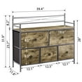 thumbnail image 3 of VECELO 5 Drawers Dresser Metal Frame and Wooden Top Floor Storage Cabinets for Living Room, Bedroom, Office, Gray, 3 of 7