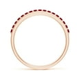thumbnail image 2 of ANGARA Natural Prong Set Half Eternity Round Ruby Wedding Ring in 14K Rose Gold for Women (Size-1.5mm) | July Birthstone, Birthday, Anniversary, Jewelry Gift for Women | Natural Ruby Ring, 2 of 9