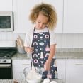 thumbnail image 4 of Dark Blue Princess Castle Pattern Kids Aprons for Girls and Boys,Adjustable Neck Strap Toddler Aprons for Kids Cooking Baking, 4 of 7