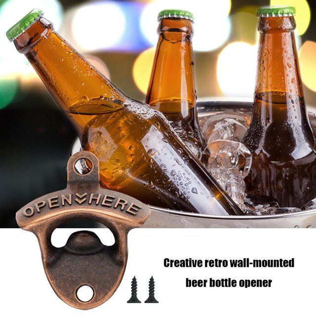Sacacorchos De Cerveza Mini abridor de aleación de zinc para pared, sacacorchos, abridor de botellas de cerveza (rojo antiguo A) Wdftyju Libre de BPA