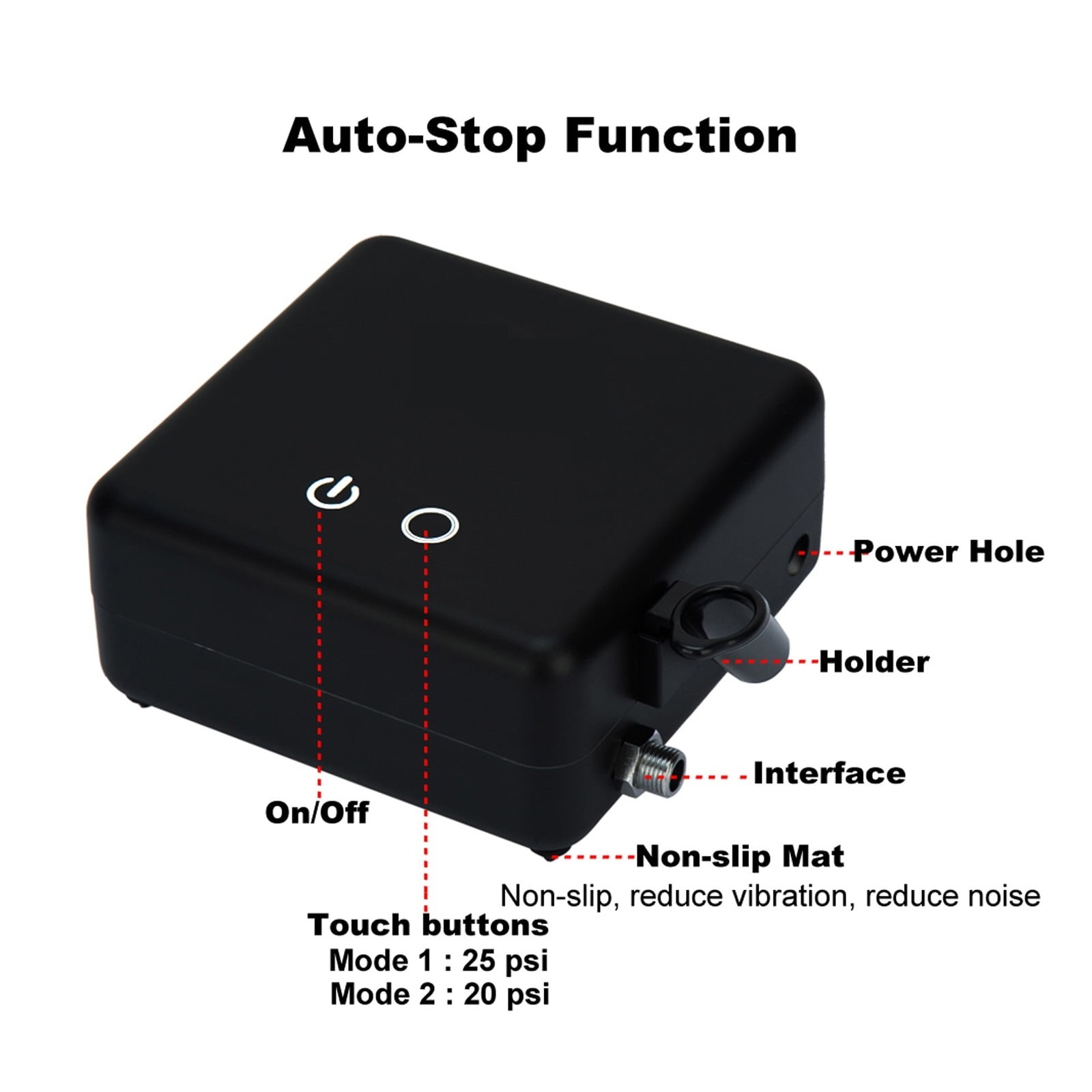 Auto-Stop Function Airbrush Compressor 7cc 0.3mm Dual-Action Airbrush Spray Gun For Model Cake Painting Nail Art ,User-Friendly Design