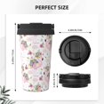 thumbnail image 3 of Fotbe Flamingo And Flowers Printed Insulated Travel Coffee Mug Spill Proof Leak Proof Stainless Steel Coffee Tumbler Reusable Coffee Cups with Lids Thermos, 3 of 8