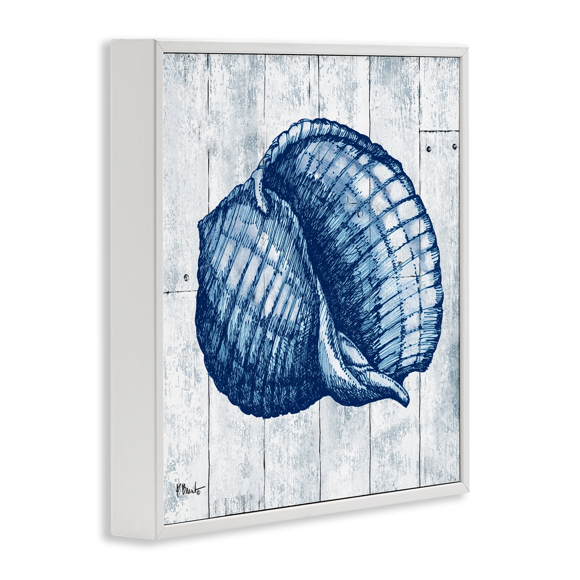 Stupell Industries Coastal Timberland Shell White Framed Giclee Art, design by Paul Brent
