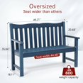 thumbnail image 6 of Stoog Two Person Outdoor Garden Bench with Armrest, Loveseat Porch Chair with 800 lbs Capacity, HIPS All-Weather for Patio Porch Backyard Park, Blue, 6 of 9