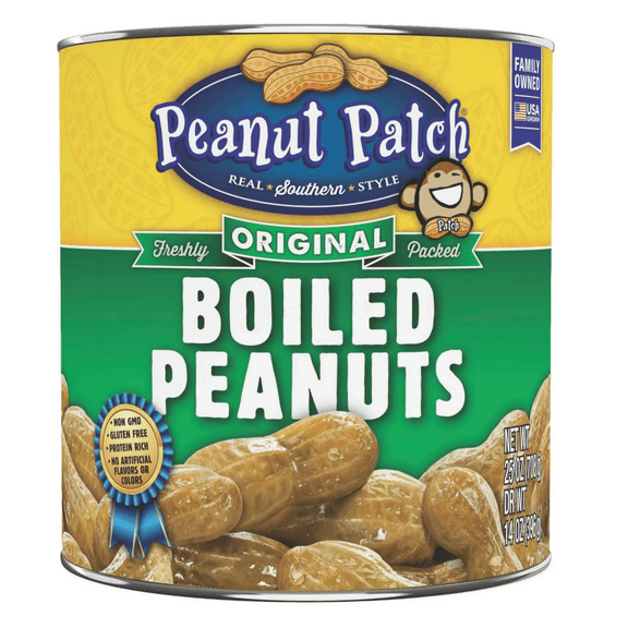 Peanut Patch Original Canned Boiled Peanuts 25oz can (Pack of 2)