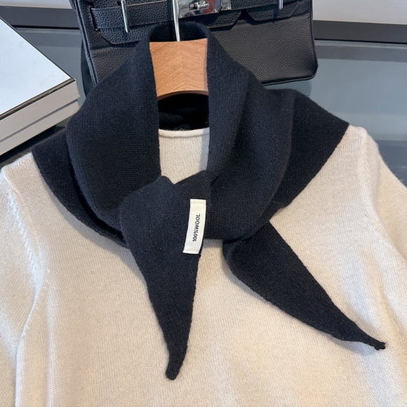 Bufanda de lana, bufanda triangular de punto, pañuelo para la cabeza para mujer, bufandas de punto, bufandas de punto cálidas y multifuncionales, chal de punto