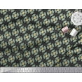thumbnail image 2 of Soimoi Black Cotton Duck Fabric Artistic Flower Damask Printed Craft Fabric by the Yard 42 Inch Wide, 2 of 3