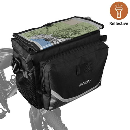 - BV Bicycle Map Sleeve Quick-Release Handlebar Bag with Two Mesh Pockets