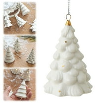 HmNPlay White Ceramic Christmas Tree Ornament 1Pcs Porcelain Hanging Decoration for Holiday Home Indoor Modern Xmas Decor Gift Idea (155 Characters)