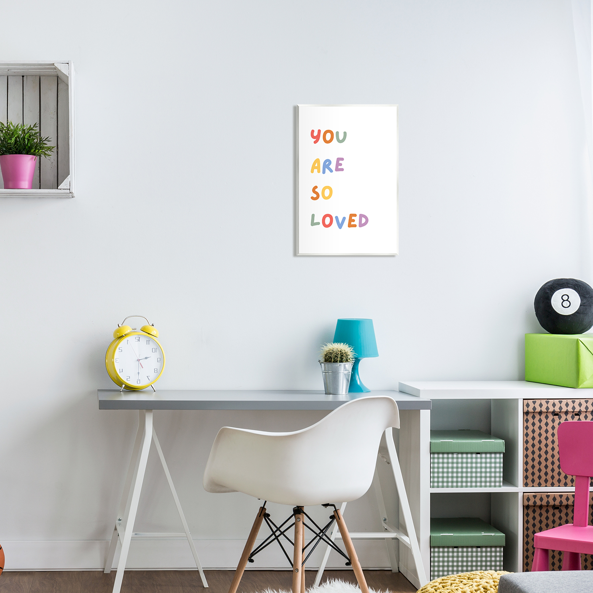 Stupell Industries So Loved Minimal Phrase Inspirational Painting Unframed Art Print Wall Art, 13 x 19