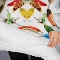 thumbnail image 3 of Oversized Wearable Blanket Hoodie,Colorful Feather Collage Pattern Sherpa Blanket Hoodie with Super Pockets,Super Warm Fuzzy Pullover for Women & Men, 3 of 6