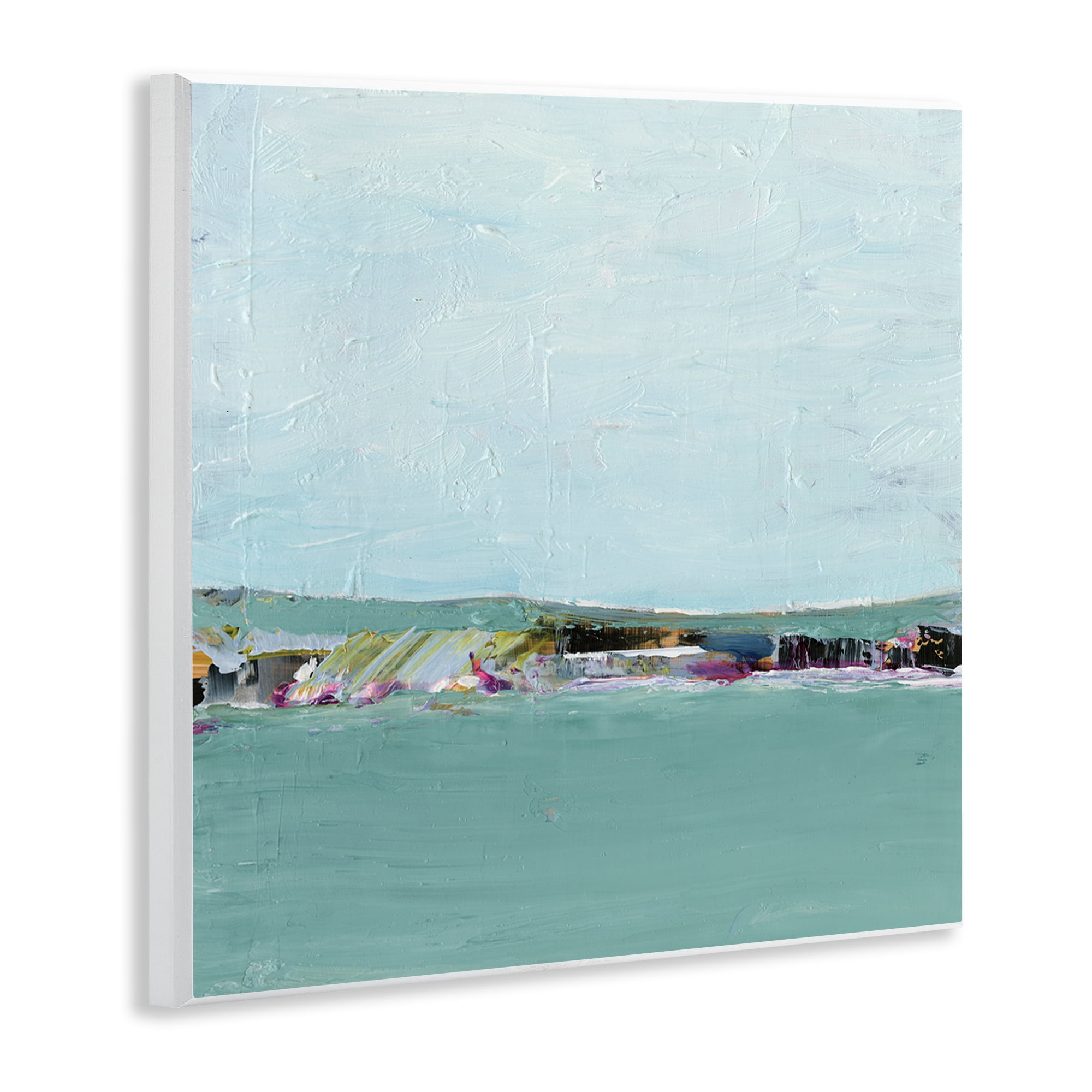 Stupell Industries Abstract Ocean Island Landscape & Nature Painting Unframed Art Print Wall Art, 12 x 12