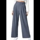 thumbnail image 1 of Pantalones de Traje de Pierna para Mujer, Holgados, de Cintura Alta Elástica, Informales, Largos, Color Gris Oscuro, Talla L, 1 of 7