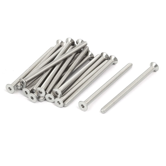 M5x80mm 304 Stainless Steel Flat Head Hex Socket Screws DIN7991 20pcs