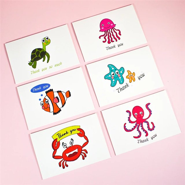 Tarjetas de agradecimiento personalizadas, tarjetas de cumpleaños a granel para niños, tarjetas de notas con sobres, invitaciones, tarjetas de felicitación interiores en blanco, 6x4 tarjetas