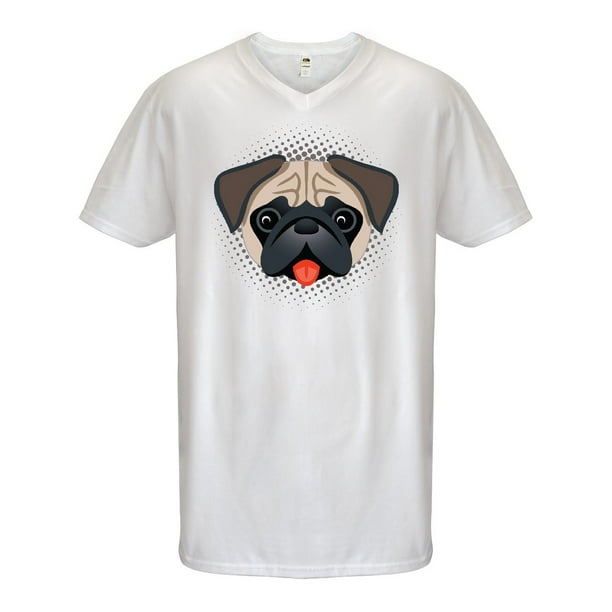 INKtastic - Cute Pug Puppy Dog Gift Men's V-Neck T-Shirt - Walmart.com ...