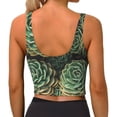 thumbnail image 3 of Fotbe Succulents Pattern Womens' Sports Bra Longline Wirefree Padded with Medium Support Sports Moisture-Wicking Workou Vest,Tank Top-Small, 3 of 9