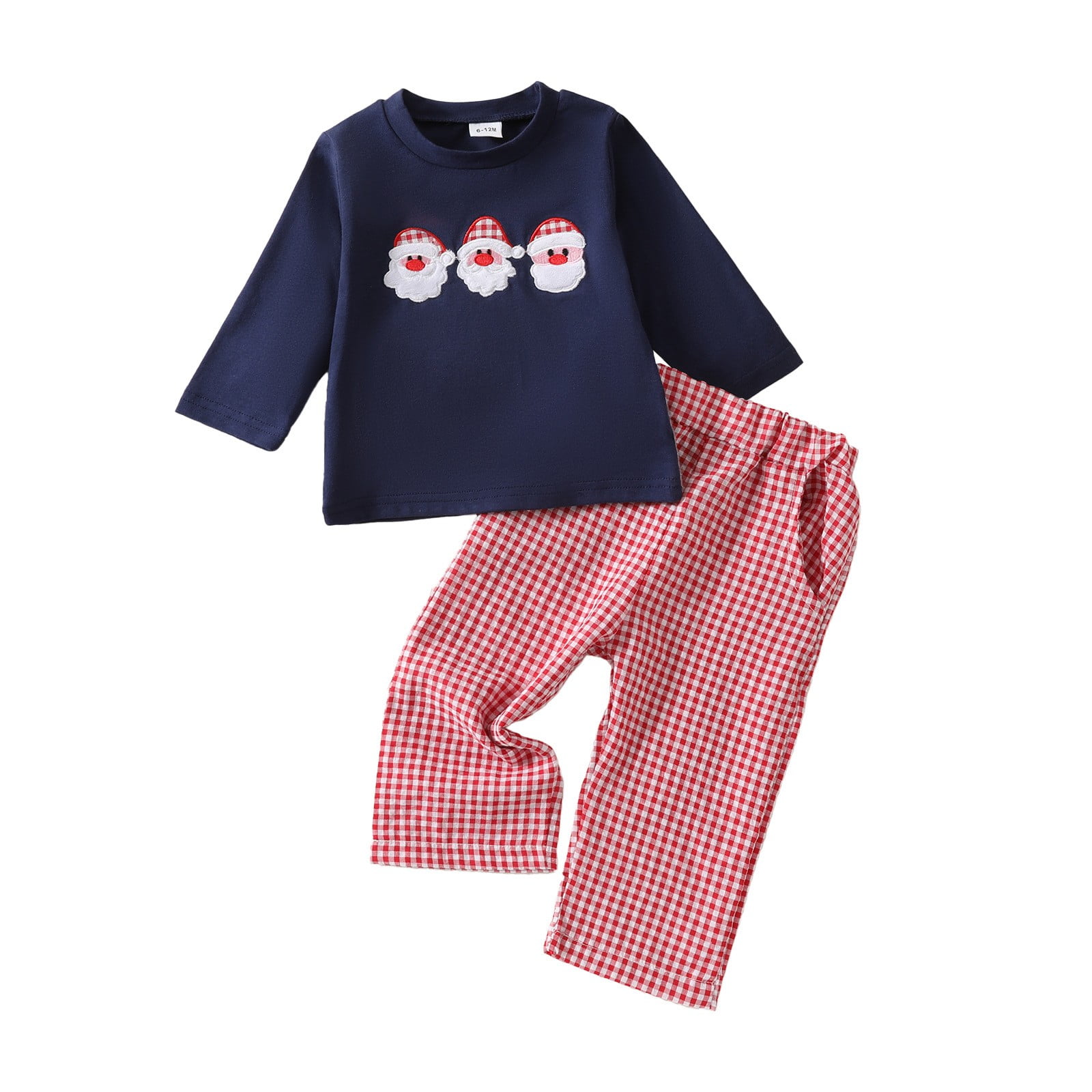 THJRPQJFD Toddler Boys Christmas Outfit 4t Girl Christmas First Christmas Baby Boy Outfit 9 Year Old Girl Clothes Boys Baby Church Outfit White, Navy 12-18 Months