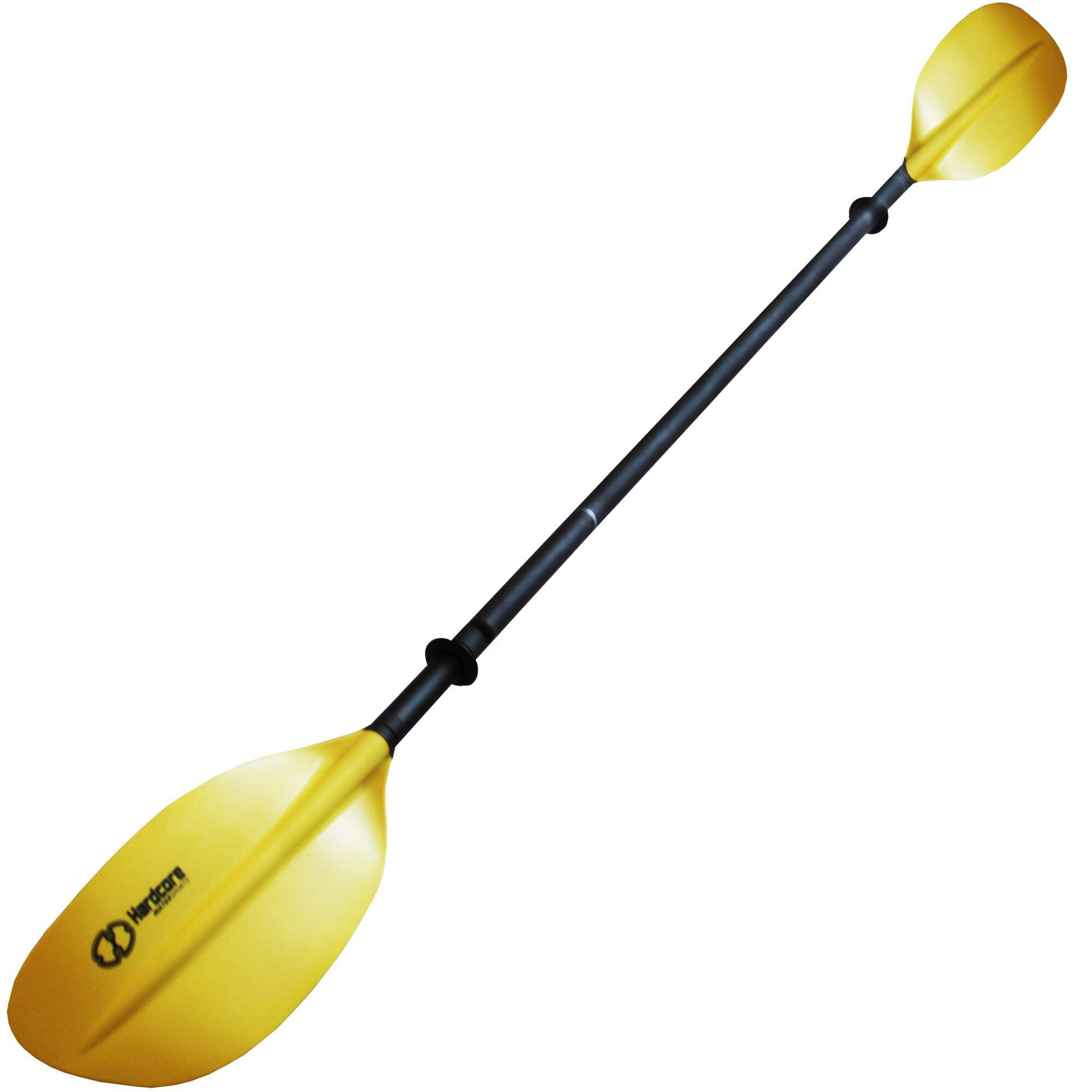 Hardcore Water Sports 175 Cm. Kayak Paddle Curved Blade 2-pc with Aluminum Shaft (Yellow)
