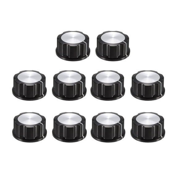 10 Pcs Speaker Control Knob Power Amplifier Knob 33mm Dia. Rotary Knobs for 6mm Dia. Shaft Potentiometer