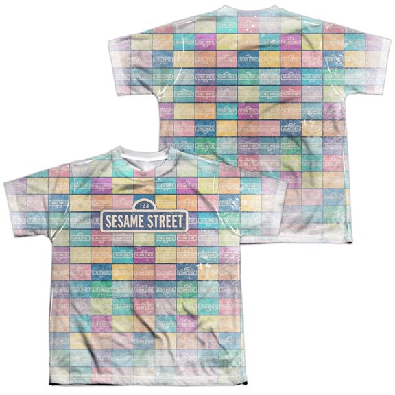Sesame Street - Color Block (Front/Back Print) - Youth Short Sleeve Shirt - Medium